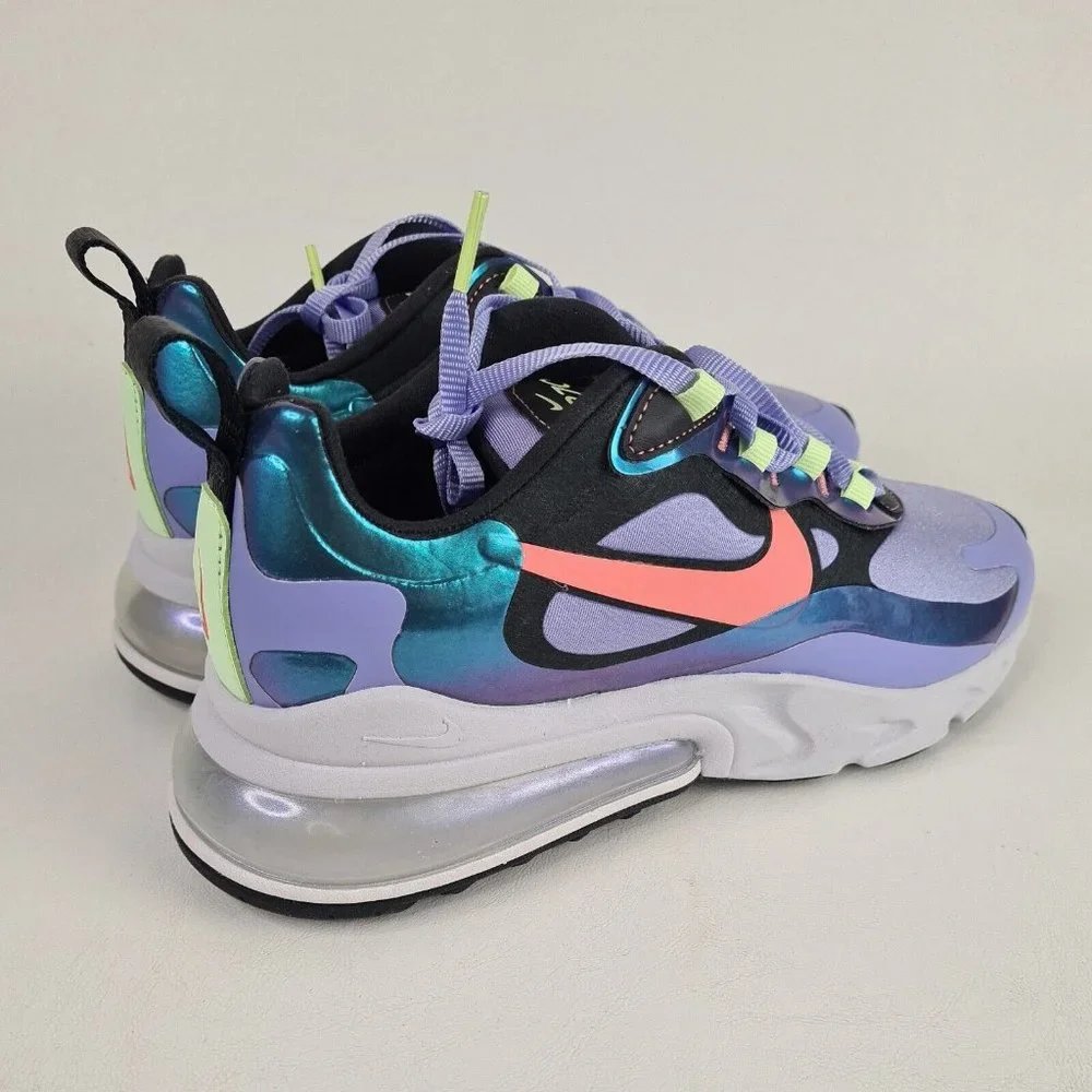 Nike Air Max 270 React Purple Gry Running Women Sneakers Shoes - Picture 6 of 14